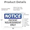 Signmission Patient Nourishment Only, 18 in W x Rectangle, Vinyl Decal OS-2PACK-NS-D-1218-L-17146 - alternate 2